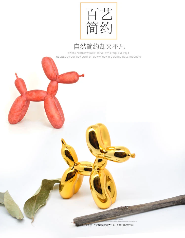 Modern Jeff Koons Balloon Dogs Sculptures Household Adornment Art Resin Craft Sculpture Art For Statue Home Decoration