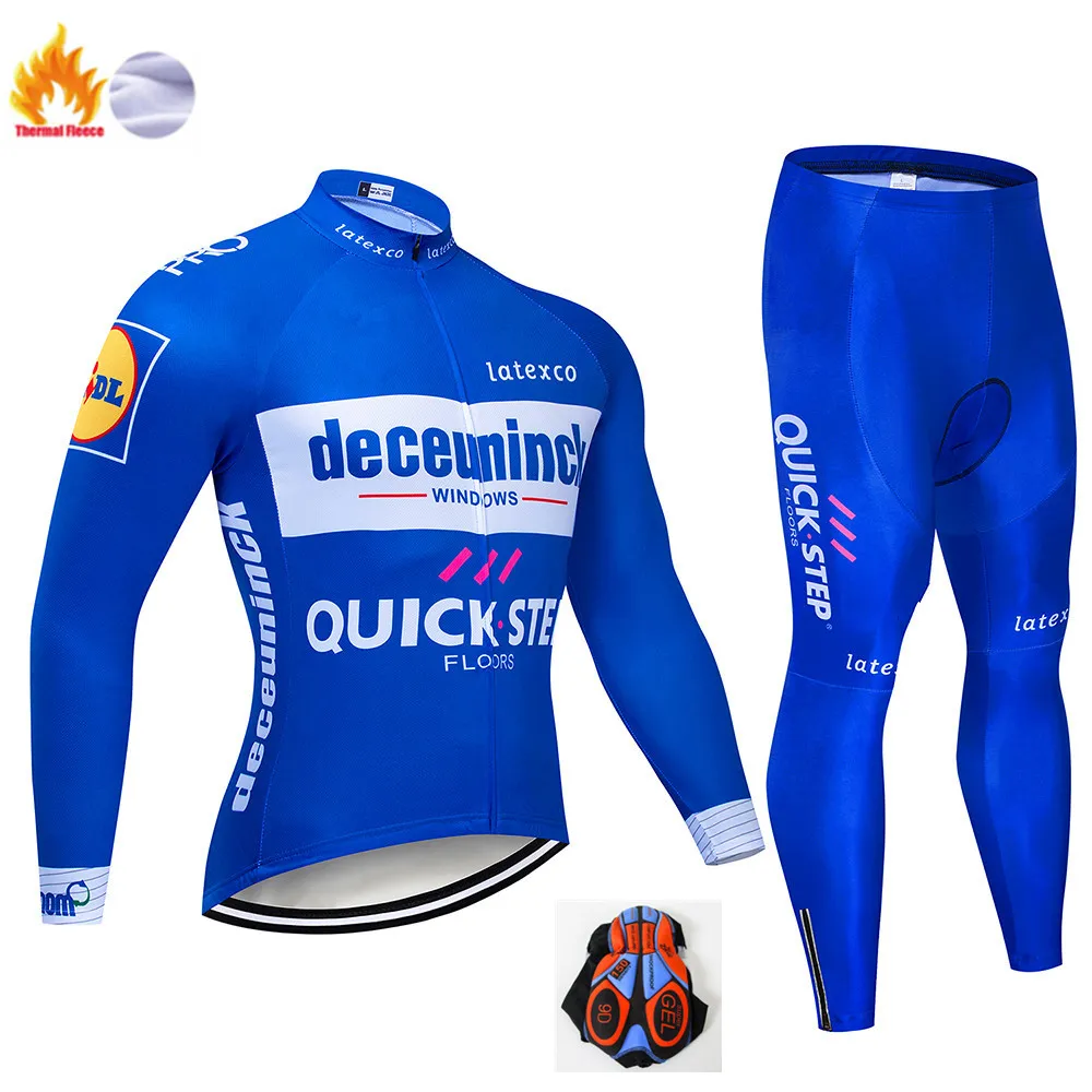 Pro Team быстрый шаг Велоспорт Джерси 9D Bib набор одежды для велосипеда из Бельгии Мужская Зимняя Теплая Флисовая велосипедная Одежда для велоспорта - Цвет: Winter Cycling Suit