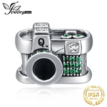 JewelryPalace винтаж камера зеленый кубический цирконий Шарм бисера Fit браслет 925 пробы серебро для женщин как Best подарки горячий