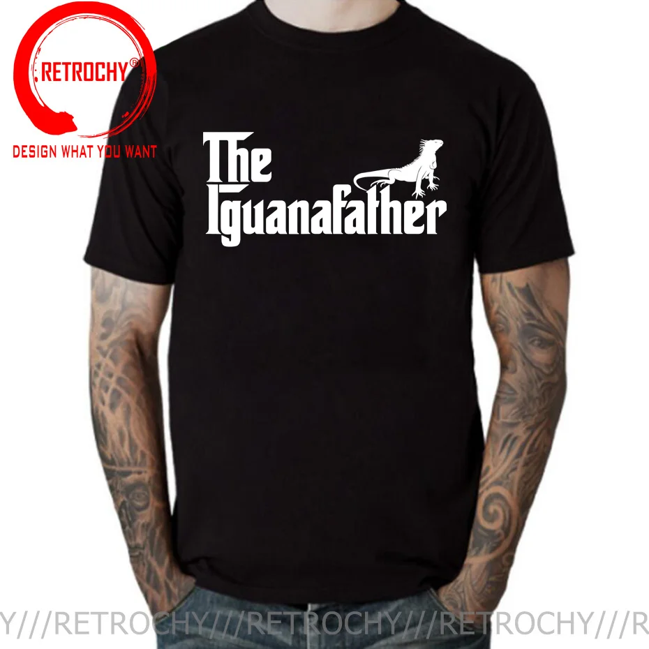 Mens The Iguanaftather Funny Iguana Father Day Lover T-Shirt Gift T-Shirt Faddish Mens Top T-Shirt Shirt Cotton Normcore Tshirt