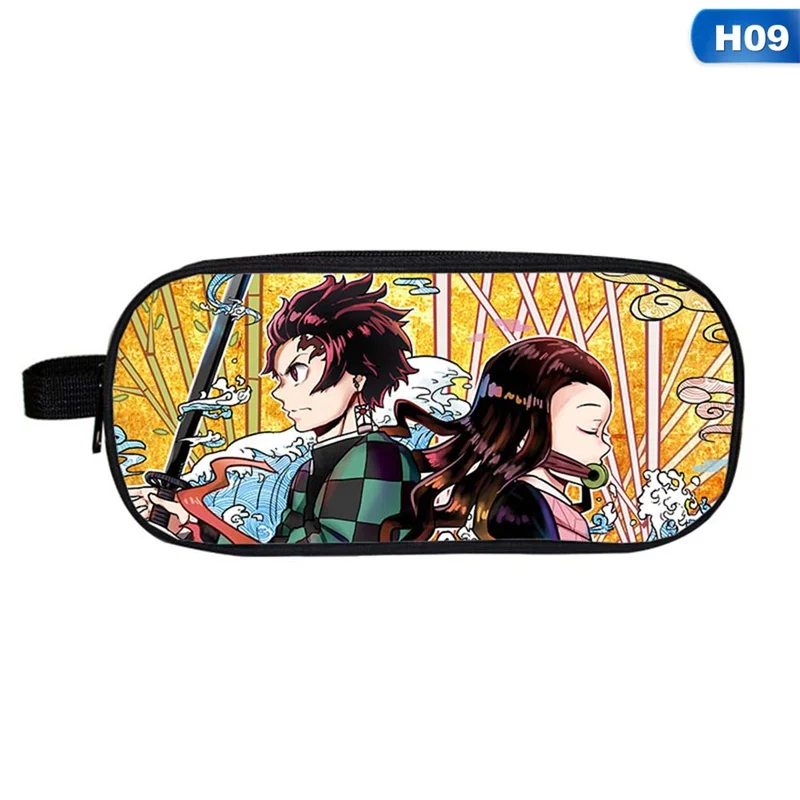 Аниме Demon Slayer: Kimetsu no Yaiba чехол-карандаш косметичка мультипликационная Студенческая многофункциональная откидная канцелярская сумка в подарок
