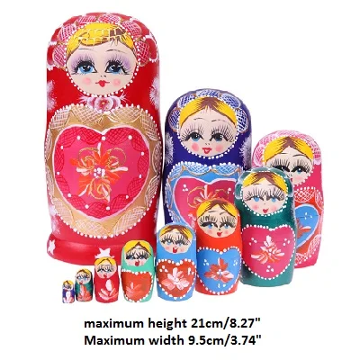 A 10 шт./компл. матрешки ручная роспись российские Matryoshka кукла ручной росписью, желающих русский Забавные куклы ремесла елочных игрушек - Цвет: A