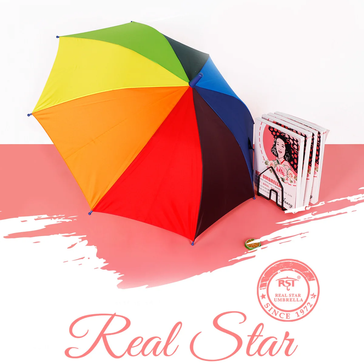 

RST Umbrella Foreign Trade Export Europe Rainbow Color Children All-Weather Umbrella Advertising Umbrella Customizable Logo