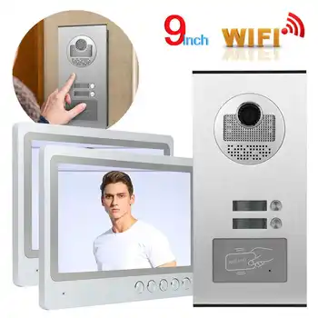 

9in TFT LCD Doorbell WIFI Color Video Door Phone IC Card Photo Recording 1V2 Rainproof Intercom for Villa Building AC100V-240V