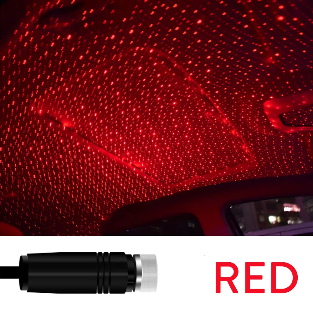 Red Светодиодный светильник на крышу автомобиля Star Plug and Play, потолочный светильник для автомобиля и дома, романтичный ночной Светильник USB, звездное небо, красный, синий, декоративный светильник, регулируемые эффекты - Испускаемый цвет: Red