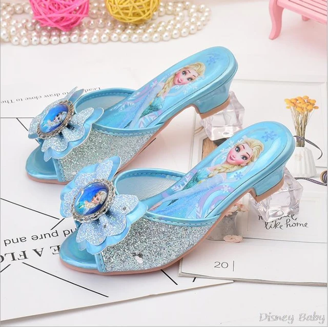 Clear Glass Slippers Princess Cinderella Elsa Costume Shoes Child