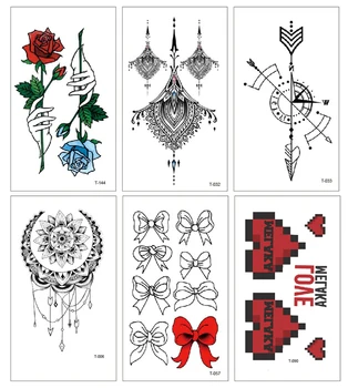 

Temporary Tatoo Fake Tattoo Sticker Waterproof Tattoos Mandala Lotus Rose Love Heart Tatouage Flash Tatto Art For Women Girl