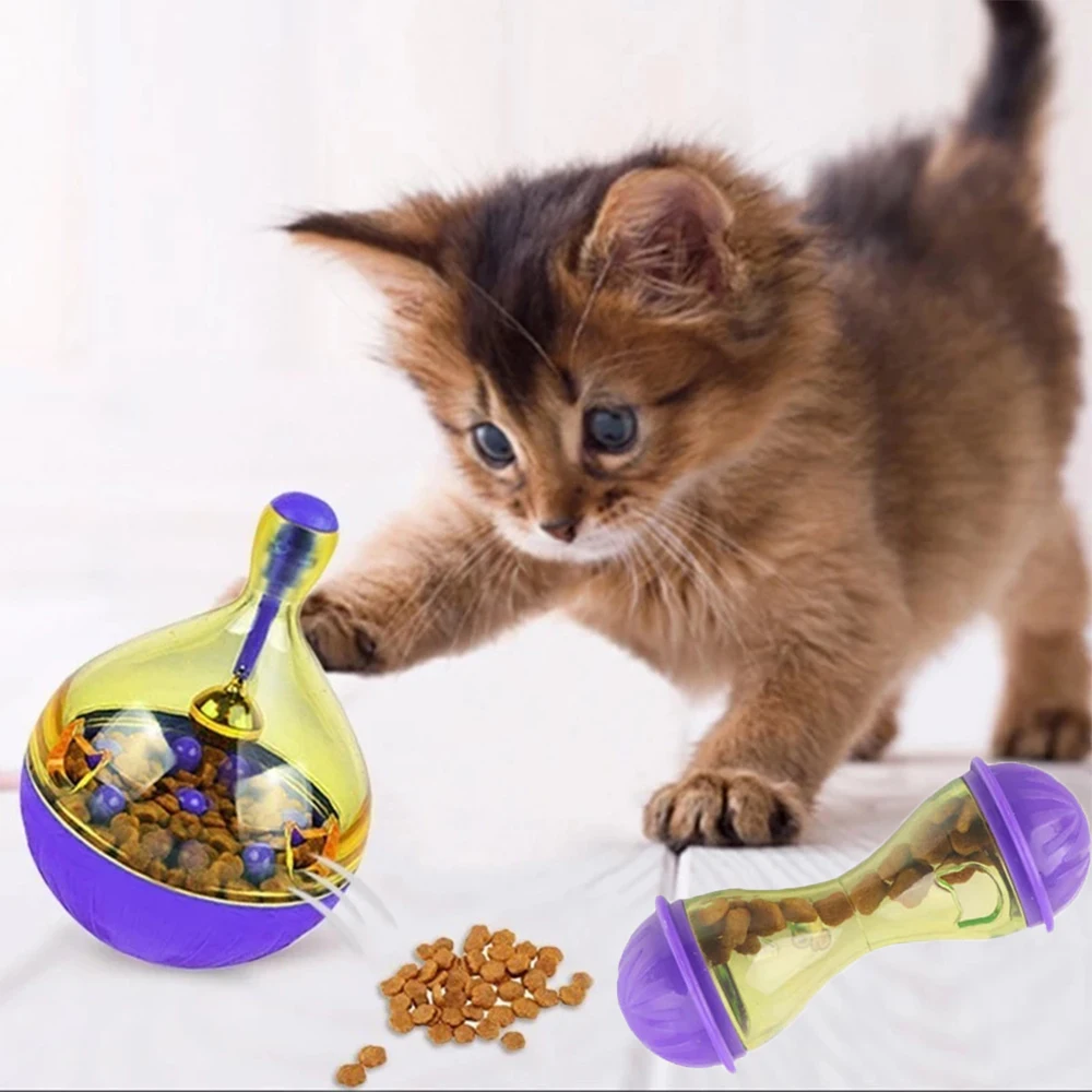 InteractiveCatFoodFeedersBallPetToysTumblerToySmarterCatDogs