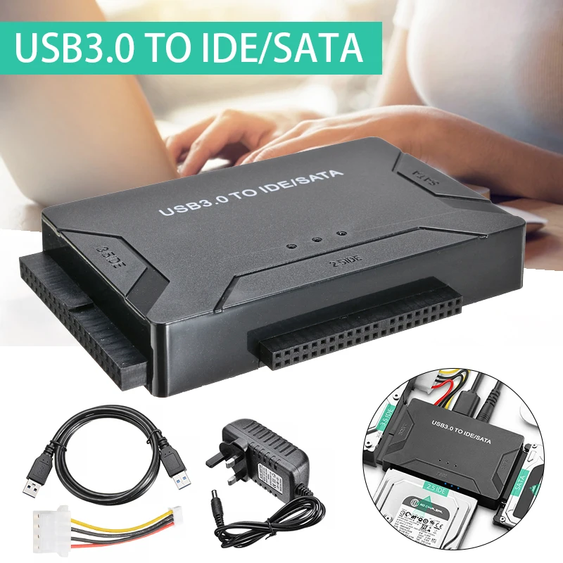 

MAYITR 1pc Portable USB 3.0 Hard Disk Adapter USB 3.0 to SATA/IDE Converter External Hard Drive Adapters Cord For Computer