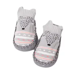 Baby Unisex Fox Animal Booties Soft Sole Anti-Slip First Walkerss Socks Shoes
