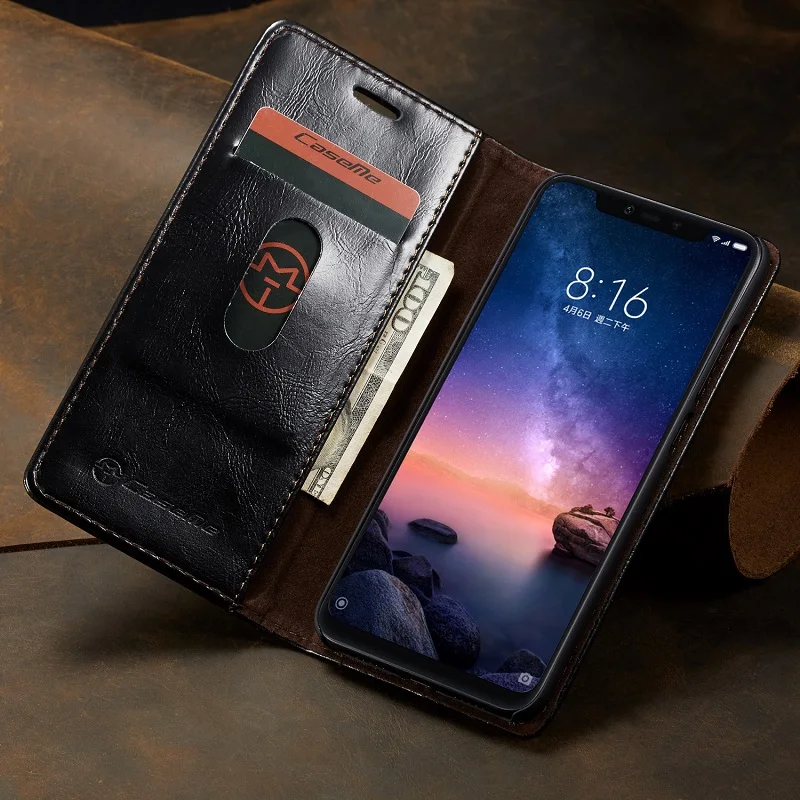 Красный mi Note 6 Pro винтажный кожаный чехол-кошелек чехол s для Red mi 6 Pro 6A 6 Note 3 с карманом для карт для Xiaomi mi 8 mi 5 чехол для телефона