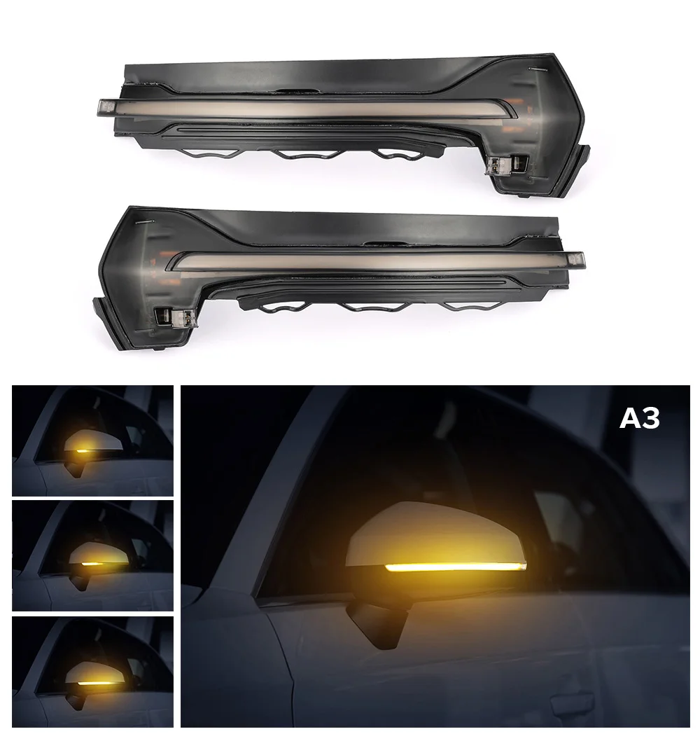2 шт. светодиодный индикатор сигнала поворота мигалка динамичные боковое зеркало светильник для Audi A3 8V S3 RS3 гибкие чехлы из термопластичного полиуретана(A6 C7 S6 4G RS6 A7 S7 RS7 Q5 8R Q7