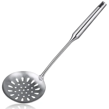 

15 inch Stainless Steel Skimmer Strainer Ladle with Handle, Slotted Spoon for Kitchen Cooking Deep Fryer, Draining & Frying