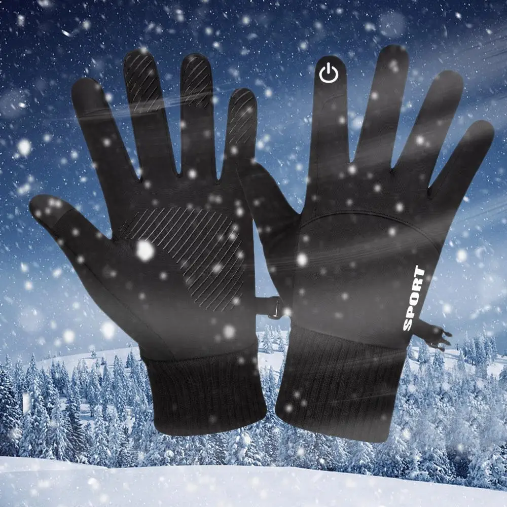 Мужские и wo мужские водонепроницаемые перчатки зимние мотоциклетные ветрозащитные плюс бархатные теплые зимние теплые пуховые перчатки 30D5