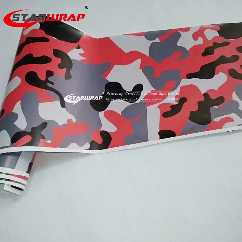 Star wrap маленькая белая красная черная камуфляжная виниловая наклейка покрытие на автомобиль снег камуфляж для автомобиля наклейка с воздушным бесплатно грузовик покрытие автомобиля