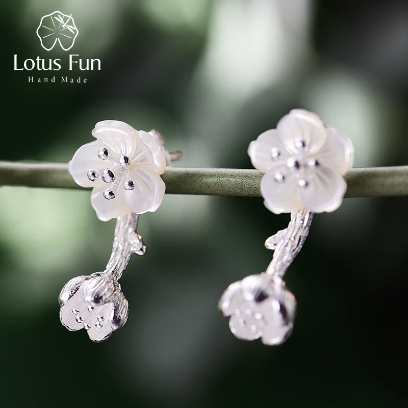 Lotus Fun Реальные Стерлингового Серебра 925 Природных Творческий Ручной Изящных
