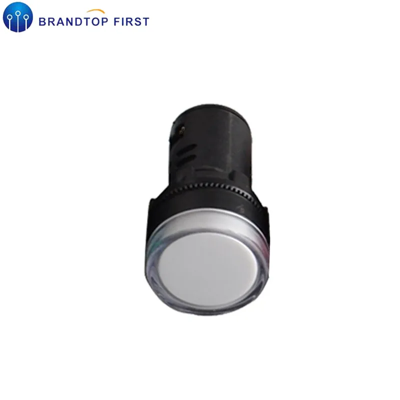 220v white 22mm 22 мм Индикатор AD16-22DS 6,3 в 12 В 24 В 220 В светодиодный сигнальный фонарь красный/зеленый/Huang/синий/белый индикатор - Цвет: 220v white 22mm