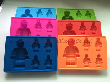 

300pcs/lot Silicone Robot Molds Ice Maker Tools Mini Ice Tray 1 Big 4 Small Robot ice mold
