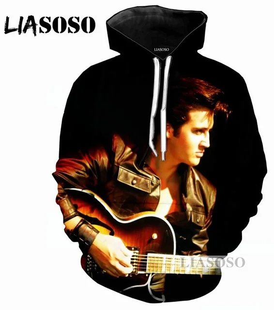 

3d print clothes Men Women Fashion Sweatshirt Singer Elvis Presley Hoodies Casual Long Sleeve Hip Hop Top Pullover coat