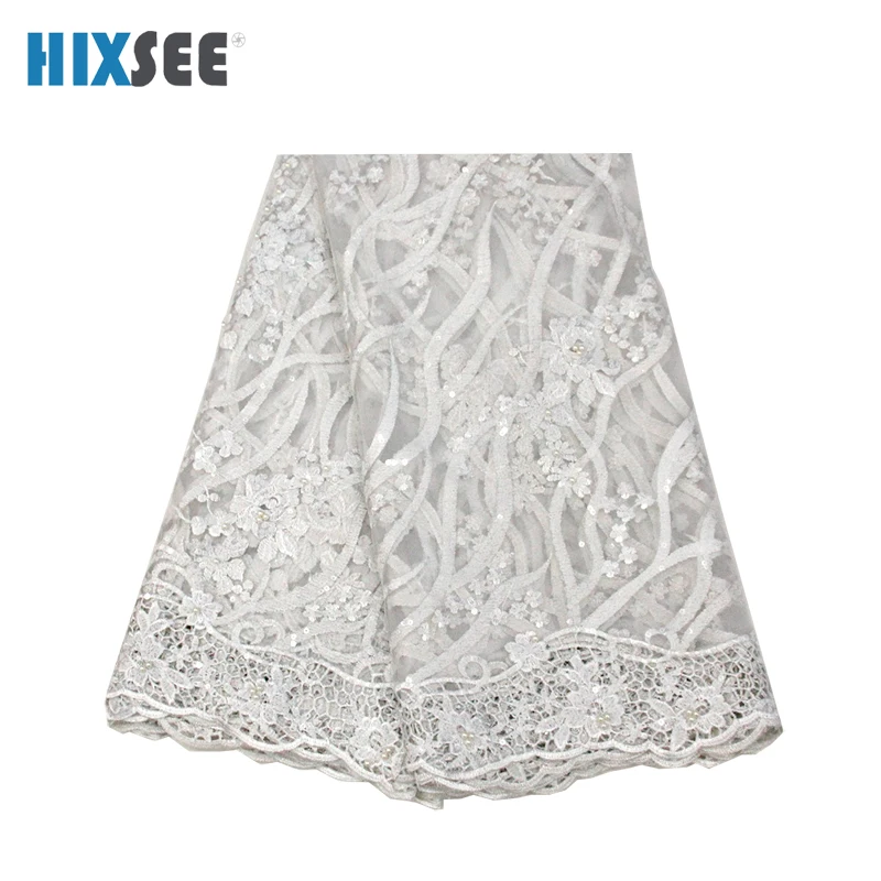 Hixsee высокое качество чисто белое роскошное французское кружево в кружева для