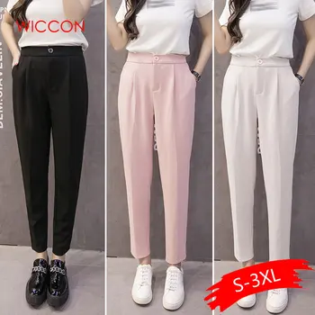 

Women Chiffon Pants 2020 Spring Summer Fashion Female Casual Solid Elasitc Waist Office Lady Career Harem Pant Trousers Pantalon