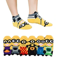 Женские весенне-летние милые хлопковые носки с объемным рисунком миньонов Harajuku, модные уличные короткие носки с забавным принтом Kawaii Happy