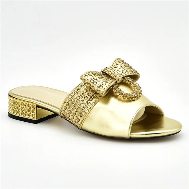 Gold shoes only Свадебные комплекты из итальянских туфель и сумочки в африканском стиле; коллекция года; комплект из женских туфель и сумочки, украшенных стразами; вечерние туфли и сумочка - Цвет: Gold shoes only