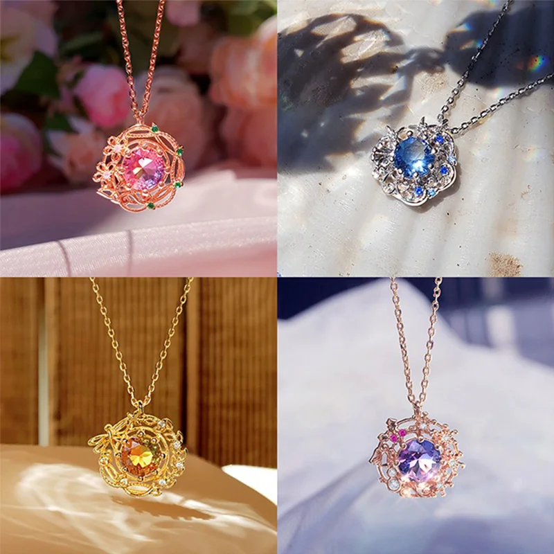 Four-Seasons-Necklace-Cute-Girl-Clavicle-Chain-Garland-Crystal-Student ...