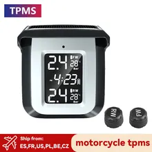 

Motorcycle Solar TPMS Tire Pressure Monitoring System with 2 Tyre External Sensors TMPS