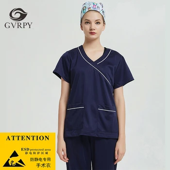 

Surgical Gown Anti-static Summer Brush Hand Clothing Unisex Scrub Sets Hospital Dental Clinic Pharmacy Nurse Medical Uniforms