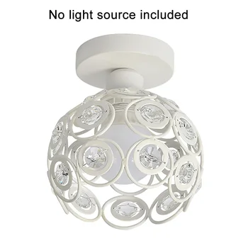 

E27 Dining Room Hotel Lamp Shade Ceiling Light Modern Crystal Ball Nordic Style Corridor Flush Mount Iron Chandelier Home Decor