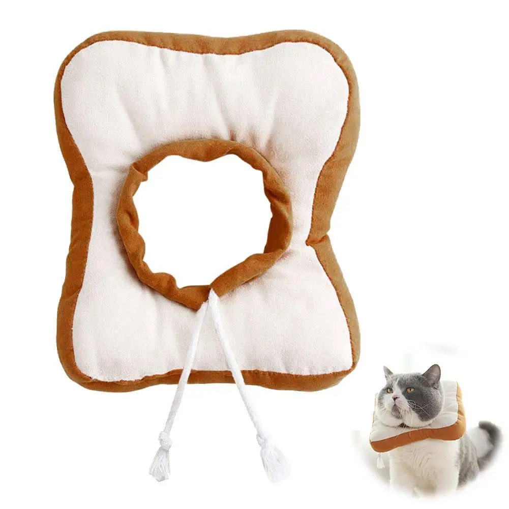 Adjustable Soft Cotton Elizabeth Dog Cat Collar Bread Shape Anti-licking Pet Recovery Collar Ring Collar for Dogs and Cats 20E