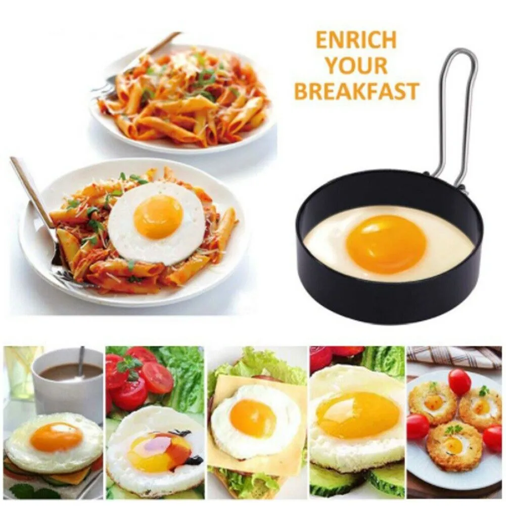 2Pcs Stainless Steel Egg Ring Mold Cooking Tool for Fried Egg Pancake Sandwiches
