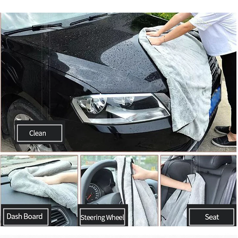 

100X40cm Car Wash Towel Microfiber Car Cleaning Drying Cloth Auto Washing Towels Hemming Car Care Detailing Car Wash Accessories