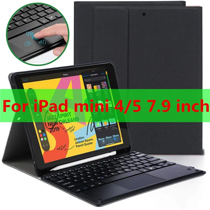 Тачпад Клавиатура Чехол для iPad 9,7 Air 3 10,5 Pro 11 mini 5 7,9 дюймов Чехол коврик для мыши и клавиатуры Чехол для iPad 9,7 чехол - Цвет: Touchpad-7906-black