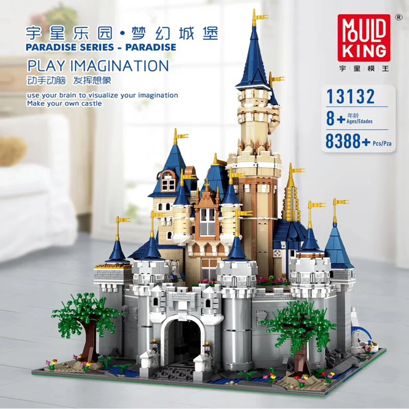

13132 8388Pcs Paradise Princess Cinderella Dream Castle Creator UCS Set Building Blocks Bricks 71040 16008 Kids Christmas Toys