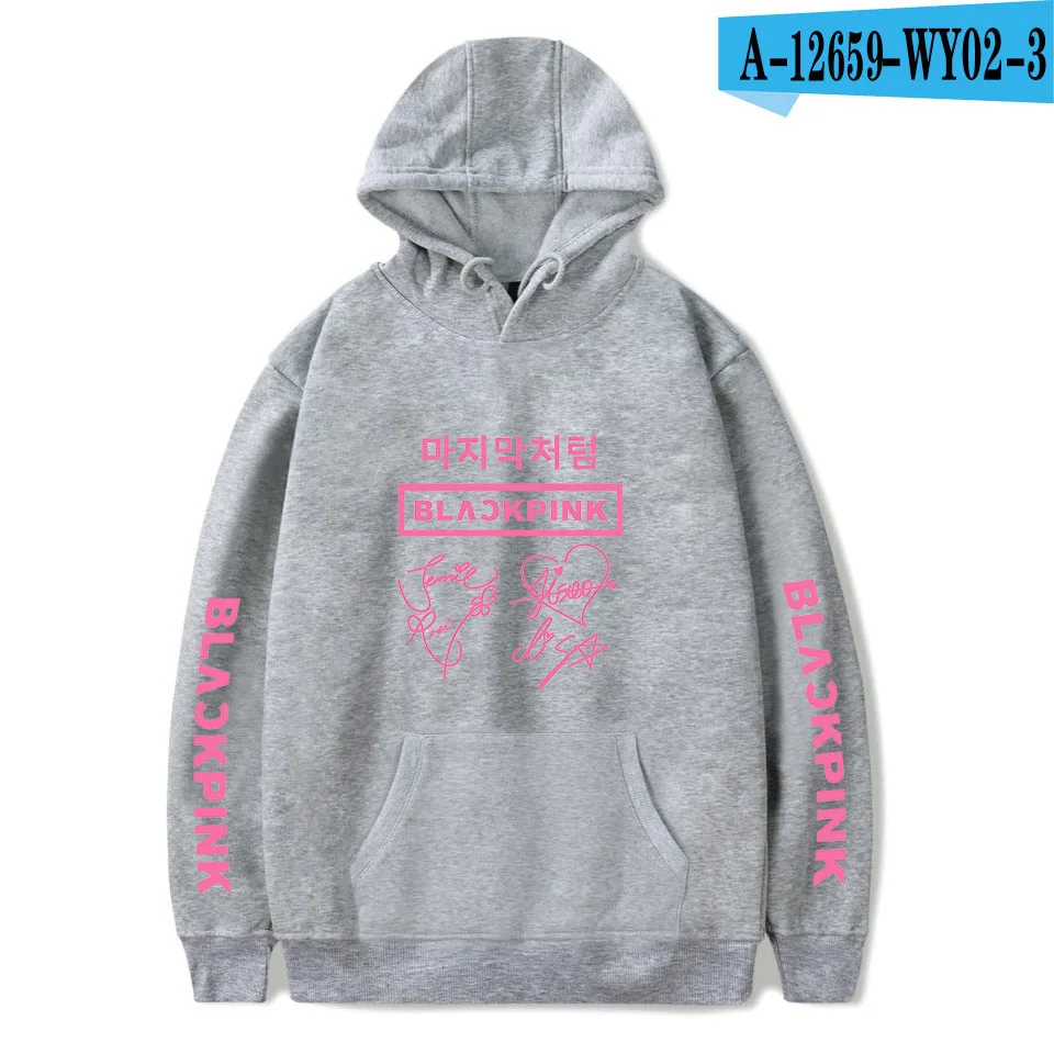 Женские повседневные толстовки KPOP Blackpink толстовки с длинным рукавом черный розовый Harajuku пуловер Одежда - Цвет: A12659-3