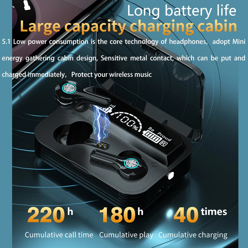 TWS Bluetooth 5 1 Wireless Earplugs Touch Control 9D HiFI Earphones LED Power Display Sport Earbuds PK Android Xiaomi Apple