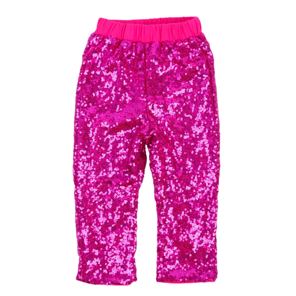 Baby Girls Sequin Spring Long Pants Toddler Sparkle Both Sides Party