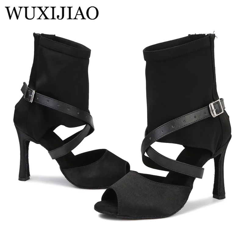 WUXIJIAO New high boots women's dance shoes Latin salsa boots Patty ballroom dance shoes women's shoes