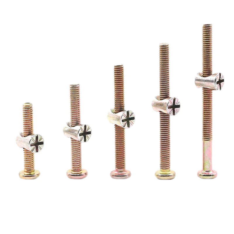 100Pcs Furniture Crib Bolts with Barrel Nuts Assortment Kit for