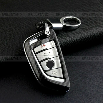 

Carbon Fiber Hard Shell Car Smart Key Fob Chain Case Cover For BMW G21 G20 G07