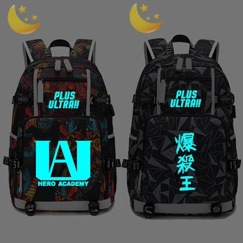 

Boku No My Hero Academia Luminous Backpack USB Charging Multifunction Bag for Teenager Boys Girls Student School Bag Laptop Bag