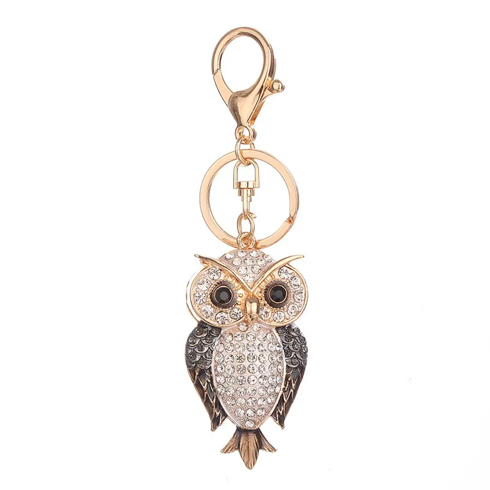 Creative Simulation Cute Owl Shape Keychain Bag Lovely Rhinestone Handbag Key Holder Women Girls Charm Accessories 2 Colors | Украшения и