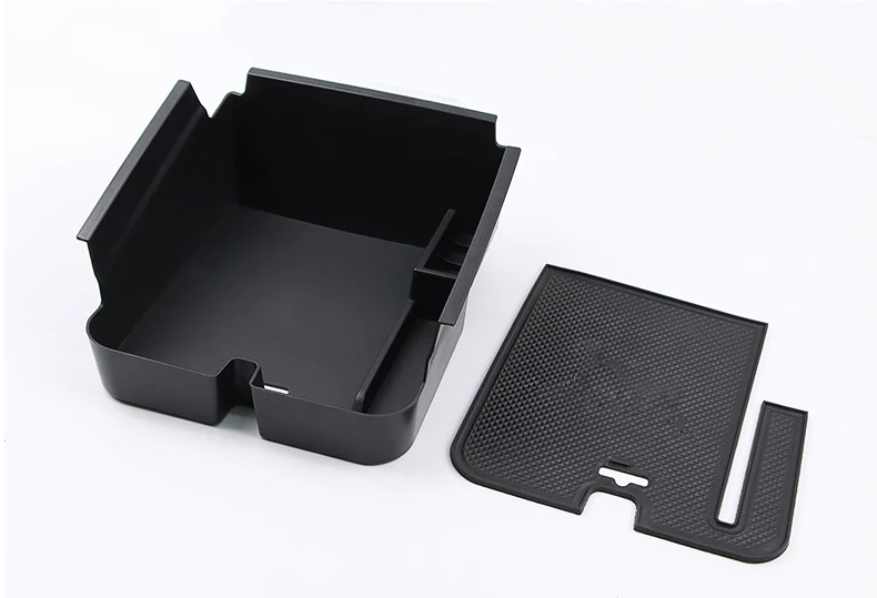 ABS Car Armrest Box Storage Box Console with Mat for VW  Touareg 2011-2019 Container Organizer Tray Interior Accessory
