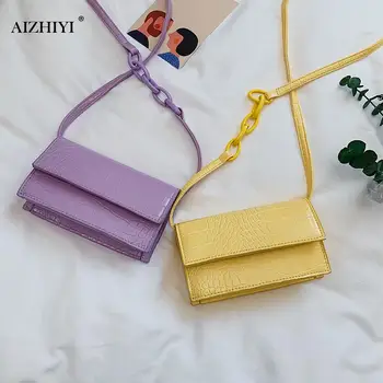 

Popular Simple Female Daily Bag Leather Chain Women Shoulder Bag Alligator Pattern Daily Small Crossbody Handbag