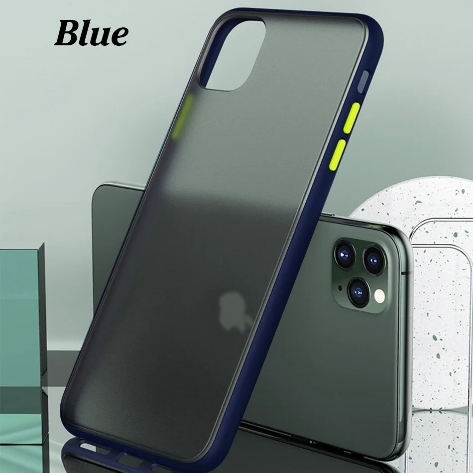 Роскошный мягкий силиконовый матовый чехол для телефона для iPhone 11 Pro XR X XS Max противоударный задний Чехол для iPhone 8 7 6s 6 Plus Ультратонкий чехол - Цвет: blue