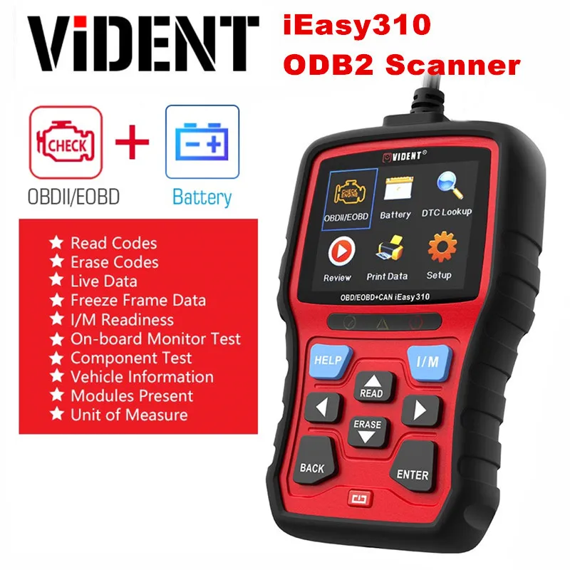 

Vident iEasy310 CAN OBDII/EOBD Code Reader with Multi-language