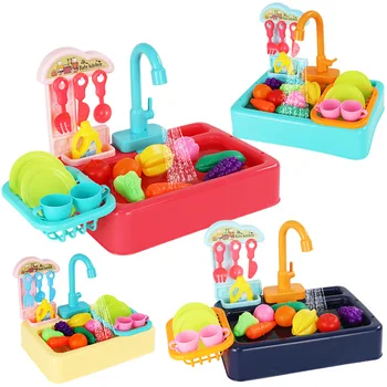 

Simulation Kids Kitchen Toys Electric Dishwasher Mini Kitchen Food Pretend Play Cutting Role Playing Girls Toys Educational Toys