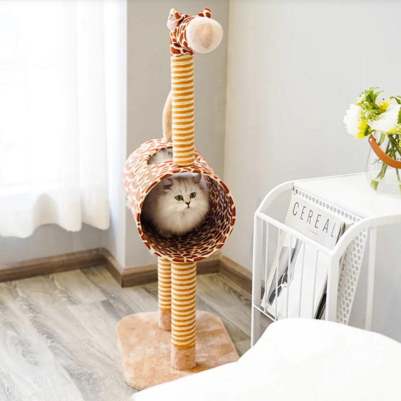 

Cat Climbing Frame Furniture Cat Nest Cat Tree One Cat Scratching Post Small Luxury Cat Barrel Solid Wood Cat Stand Cat Supplies